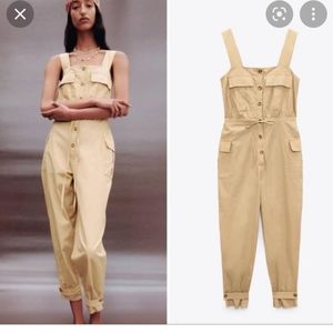 Zara Cargo poplin Jumpsuit